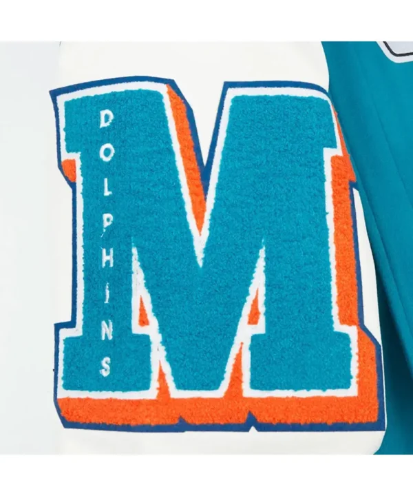 Miami Dolphins Mashup Rib Varsity Wool/Leather Jacket