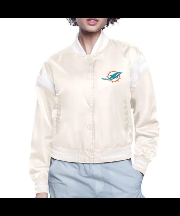 Miami Dolphins Printed Logo Varsity Satin Jacket