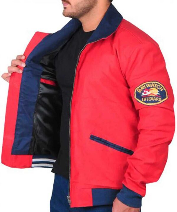 Baywatch David Hasselhoff Red Bomber Jacket