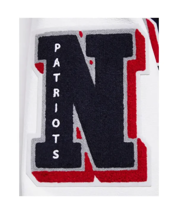 New England Patriots Mashup Rib Varsity Wool/Leather Jacket