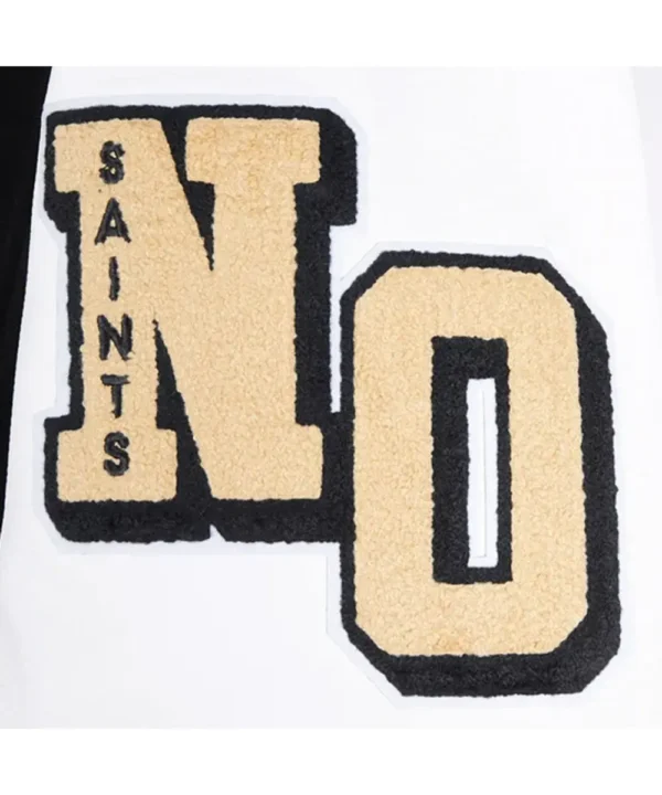 New Orleans Saints Mashup Rib Varsity Wool/Leather Jacket