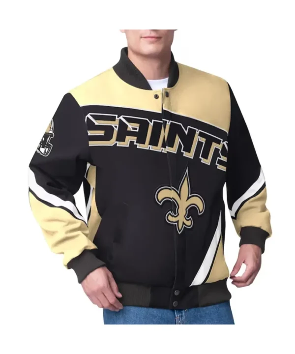 New Orleans Saints Maximum Racing Black Jacket