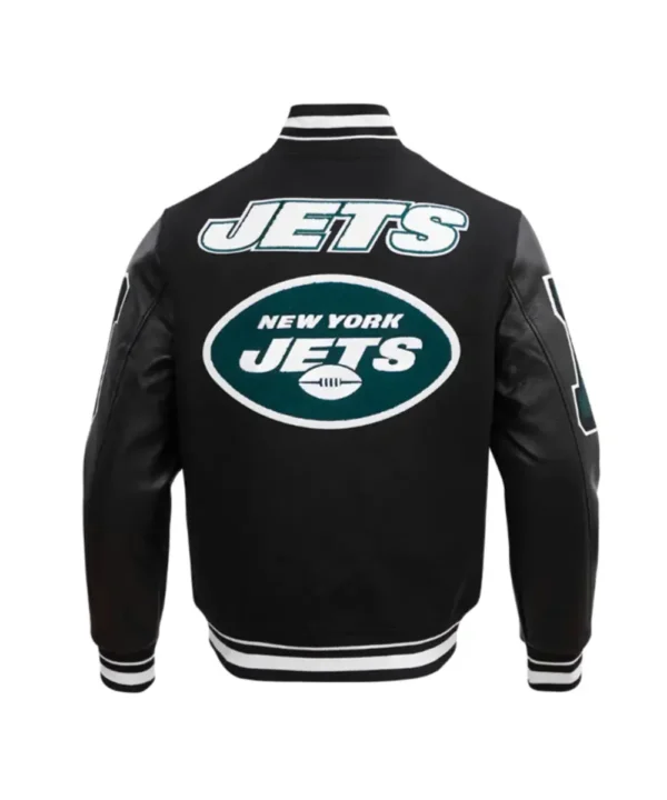 NY Jets Mashup Rib Varsity Wool/Leather Jacket
