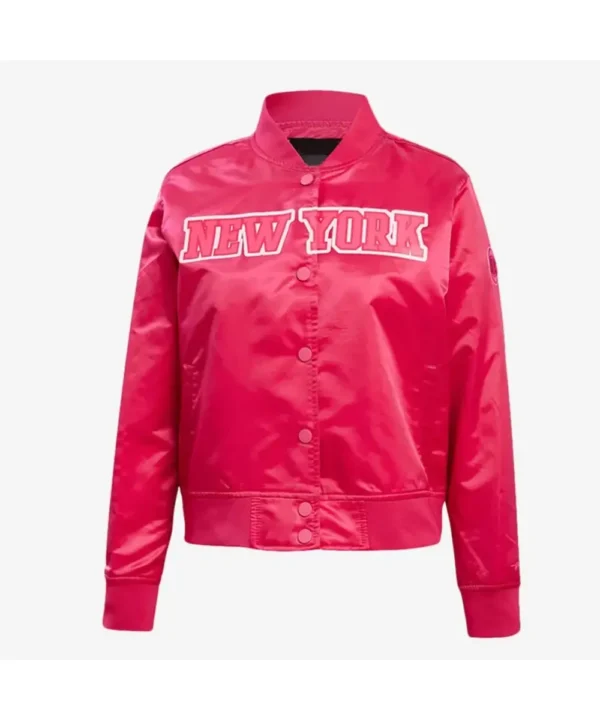 New York Knicks Triple Pink Satin Jacket