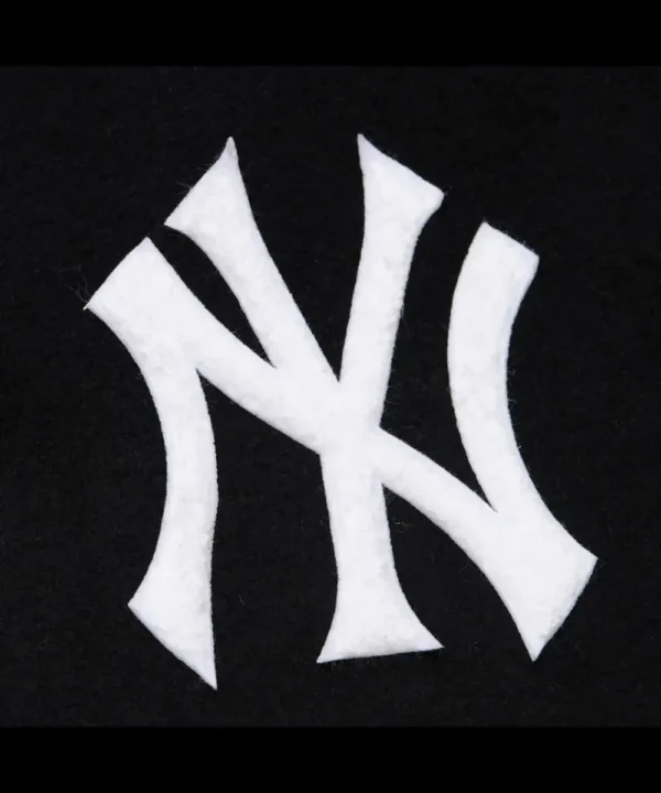 NY Yankees Black Out Vintage Logo Varsity Jacket