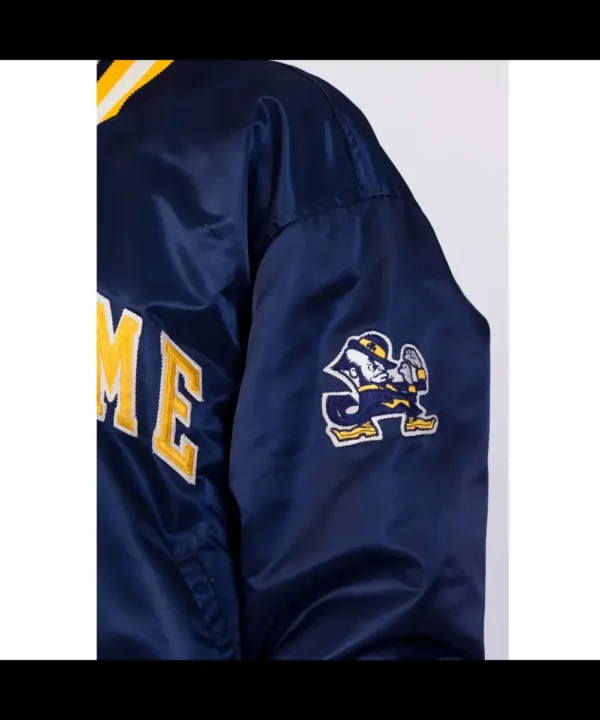 University of Notre Dame 90’s Blue Bomber Satin Jacket