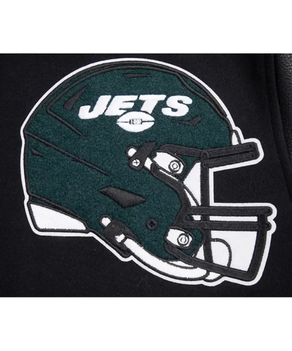 NY Jets Mashup Rib Varsity Wool/Leather Jacket