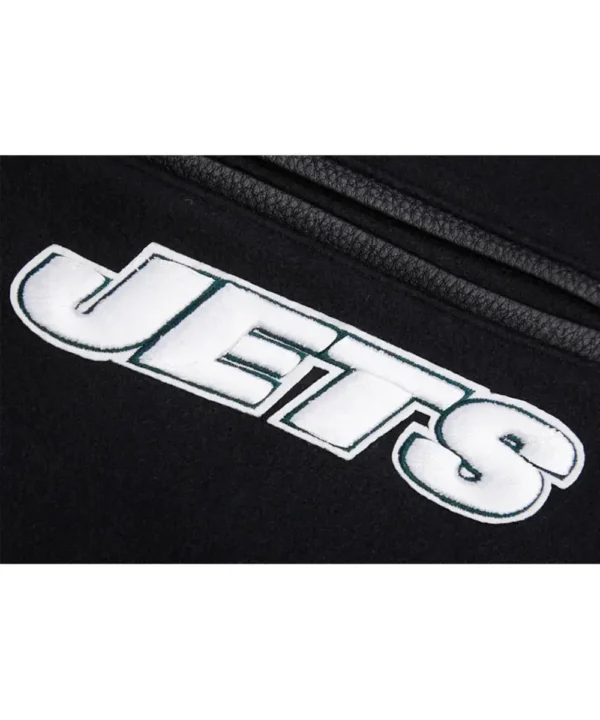 NY Jets Mashup Rib Varsity Wool/Leather Jacket