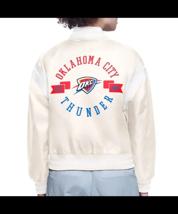 Oklahoma City Thunder Printed Logo Varsity Satin Jacket