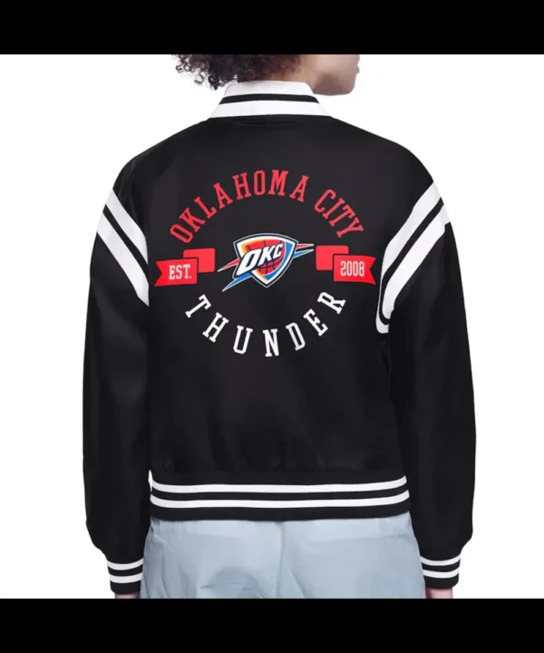 Oklahoma City Thunder Printed Logo Varsity Satin Jacket