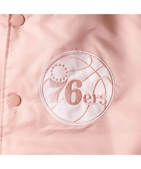 Philadelphia 76ers Pink Satin Jacket