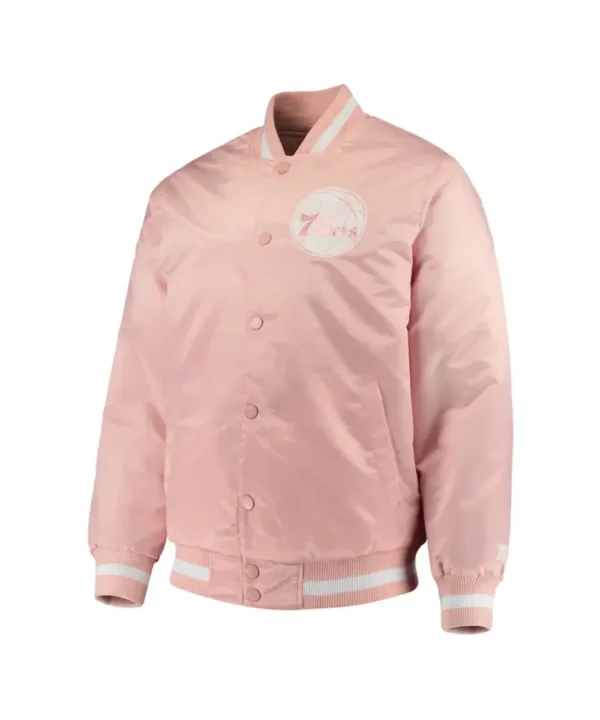 Philadelphia 76ers Pink Satin Jacket