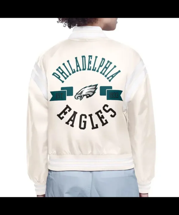 Philadelphia Eagles Printed Logo Varsity Satin Jacket