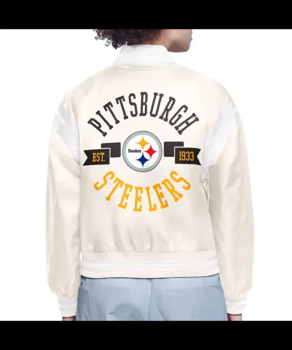 Pittsburgh Steelers Printed Logo Varsity Satin Jacket