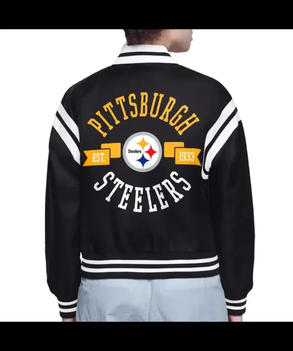 Pittsburgh Steelers Printed Logo Varsity Satin Jacket