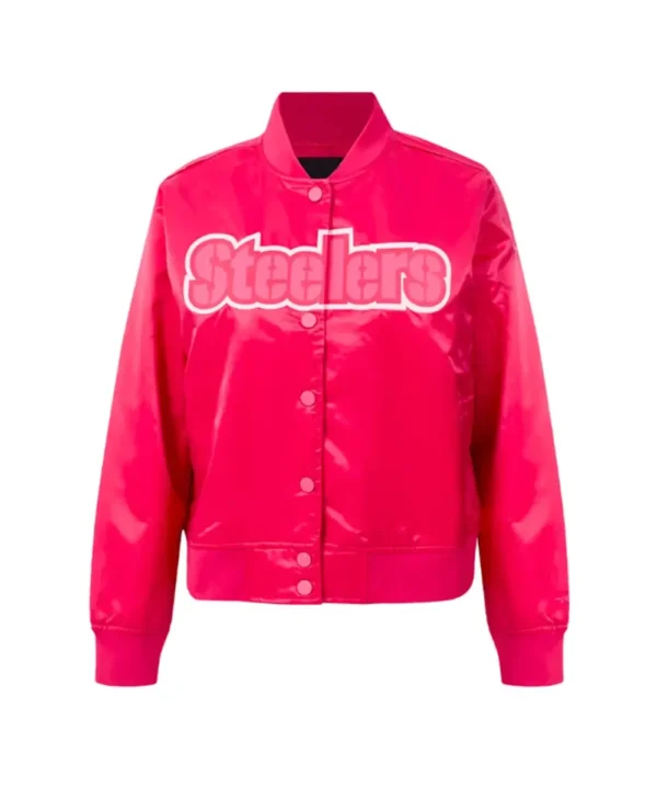 Pittsburgh Steelers Triple Pink Satin Jacket