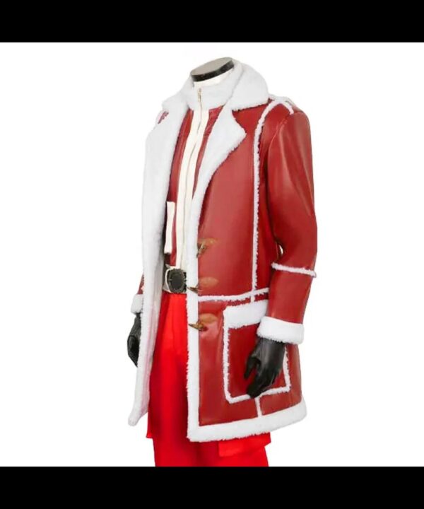 Santa Claus Red One Leather Coat