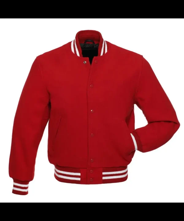 Red Wool Varsity Jacket