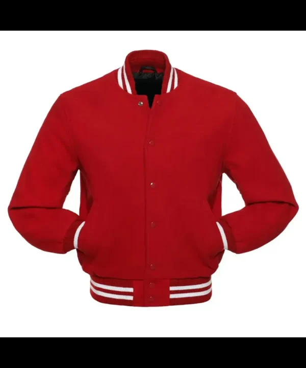 Red Wool Varsity Jacket