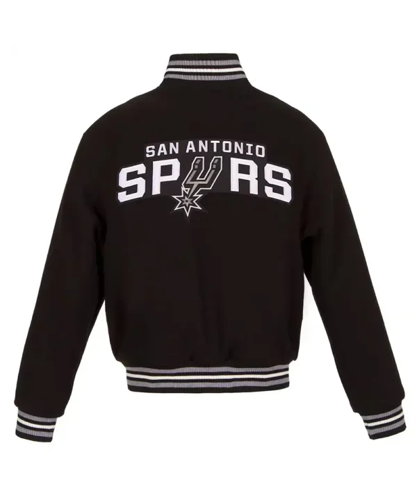 Embroidered San Antonio Spurs Varsity Black Wool Jacket