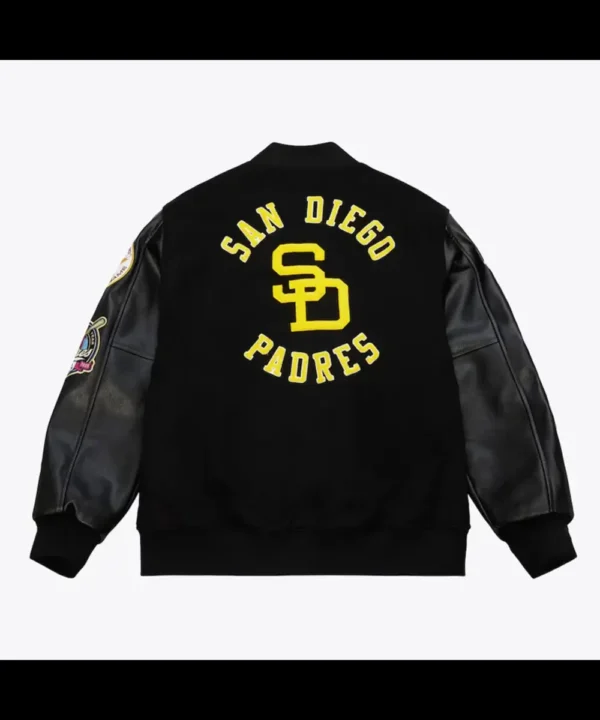 San Diego Padres Black Out Vintage Logo Varsity Jacket