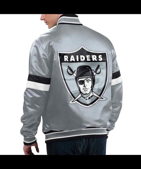 Silver Las Vegas Raiders Gridiron Classics Home Game Satin Jacket