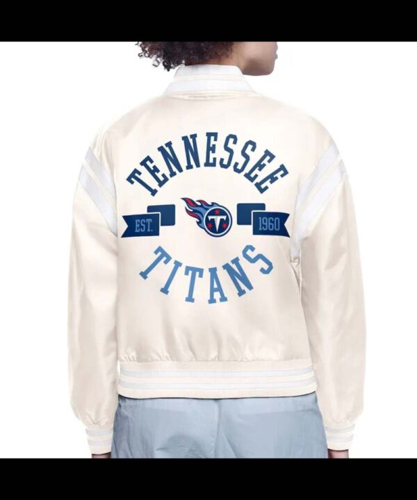 Tennessee Titans Printed Logo Varsity Satin Jacket