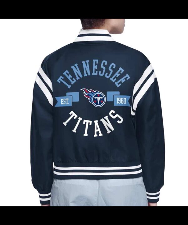 Tennessee Titans Printed Logo Varsity Satin Jacket