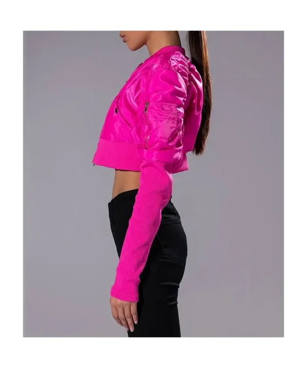 The Chi Zaria Imani Primer Cropped Bomber Jacket