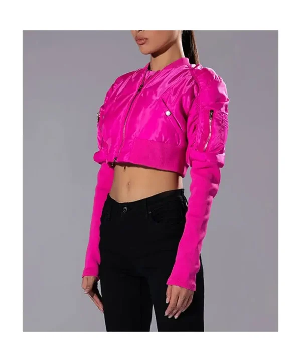 The Chi Zaria Imani Primer Cropped Bomber Jacket