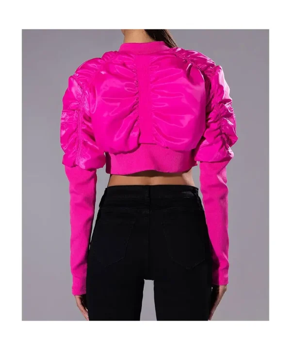 The Chi Zaria Imani Primer Cropped Bomber Jacket