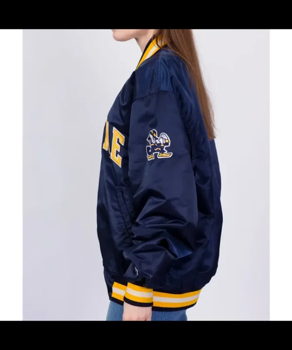 University of Notre Dame 90’s Blue Bomber Satin Jacket