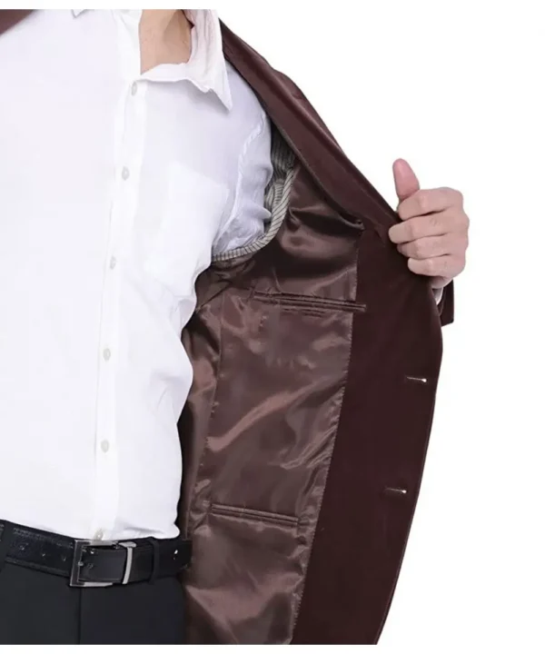 Men’s Two Button Brown Velvet Jacket