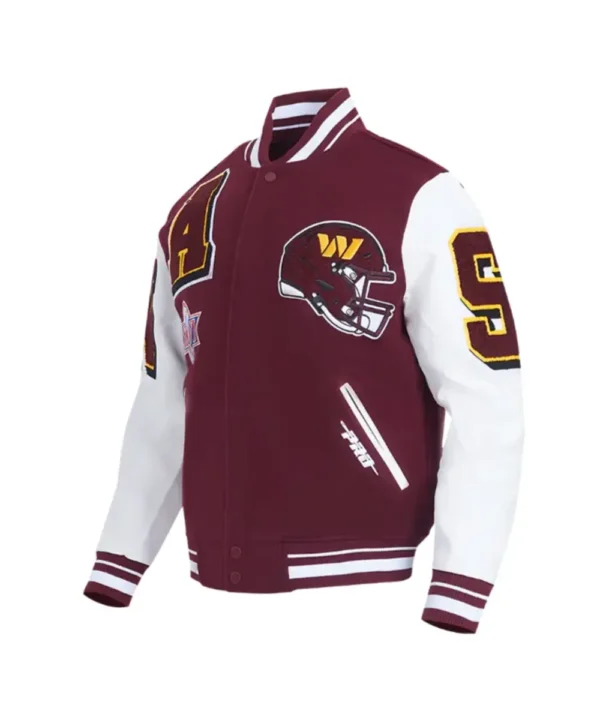 Washington Commanders Mashup Rib Varsity Wool/Leather Jacket
