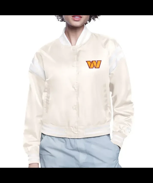 Washington Commanders Printed Logo Varsity Satin Jacket