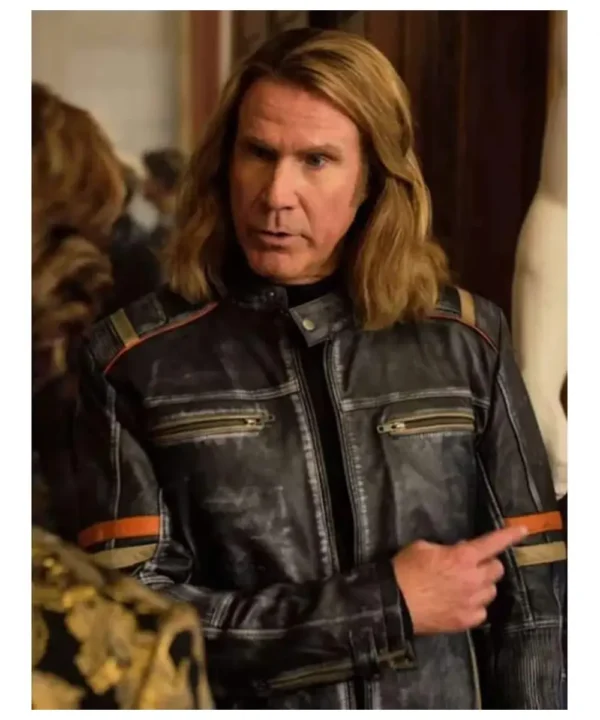 Will Ferrell Eurovision Cafe Racer Leather Jacket