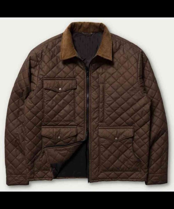 Kevin Costner Yellowstone Season 04 Brown Quilted Jacket