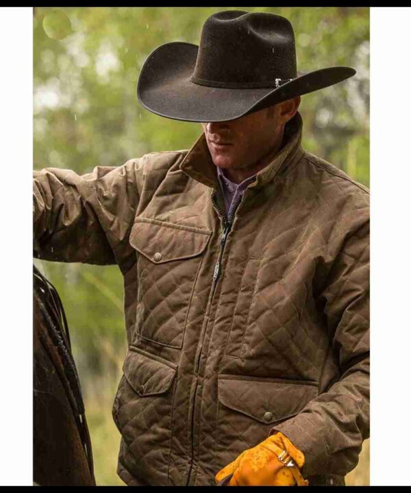 Kevin Costner Yellowstone Season 04 Brown Quilted Jacket