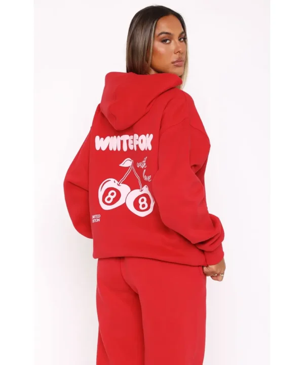 With Love In The Moment White Fox Grey Hoodie