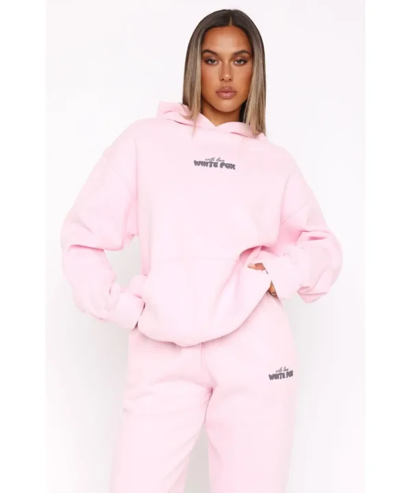 With Love In The Moment White Fox Grey Hoodie