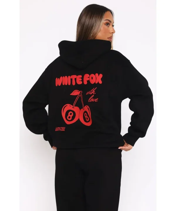 With Love In The Moment White Fox Grey Hoodie