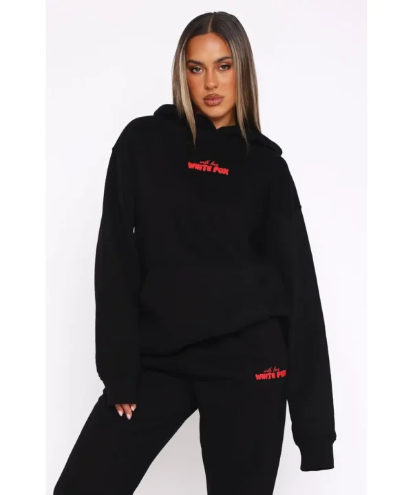 With Love In The Moment White Fox Grey Hoodie