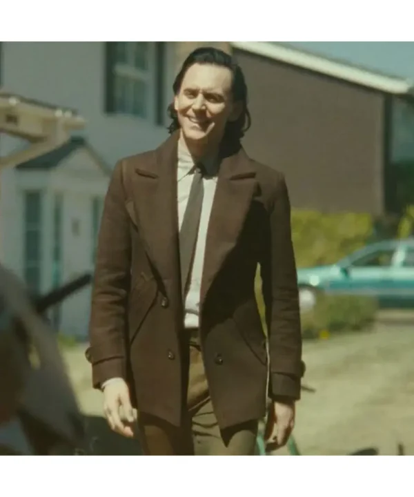 Loki Season 2 Tom Hiddleston Brown Wool Peacoat