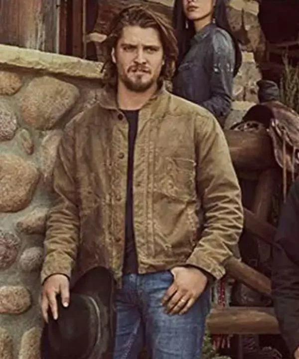 Luke Grimes Yellowstone Brown Leather Jacket