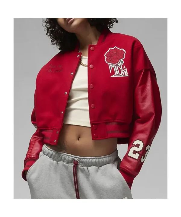 Teyana Taylor Rose Red Varsity Jacket