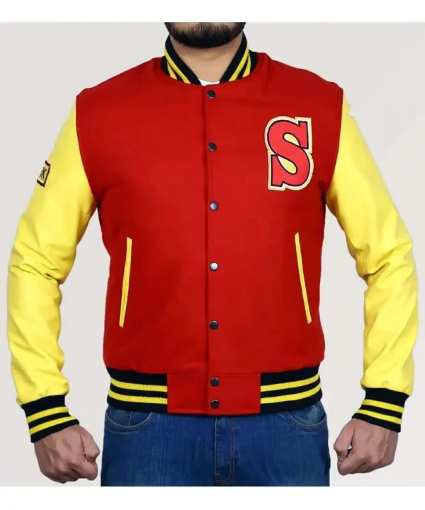 Clark Kent Smallville Red and Yellow Varsity Jacket