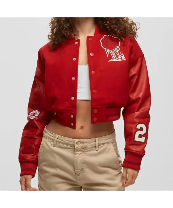 Teyana Taylor Rose Red Varsity Jacket