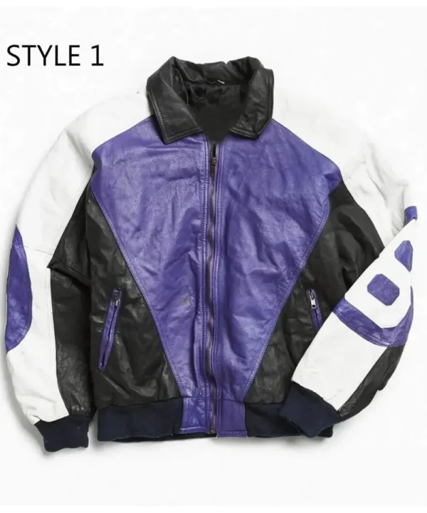 8 Ball Purple/Red Leather Jacket
