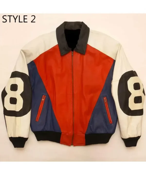 8 Ball Purple/Red Leather Jacket