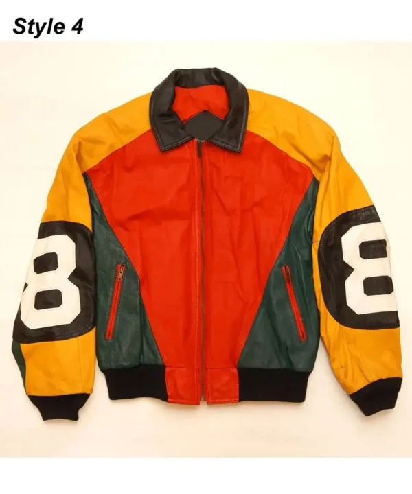 8 Ball Purple/Red Leather Jacket